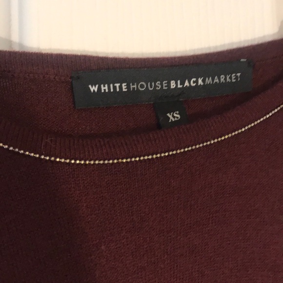 White House Black Market merlot cold shoulder top - Picture 2 of 3